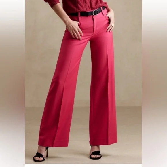 Banana Republic LIDO ITALIAN WOOL WIDE-LEG pants, NWT, size 14 - Picture 5 of 8